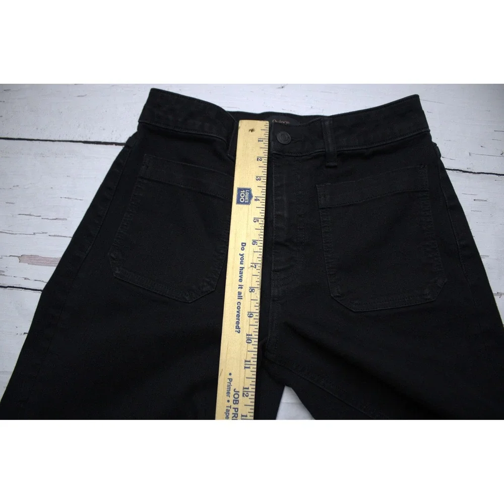 Quince Bella Stretch Wide Leg Jeans Black 27 High Rise Organic Cotton